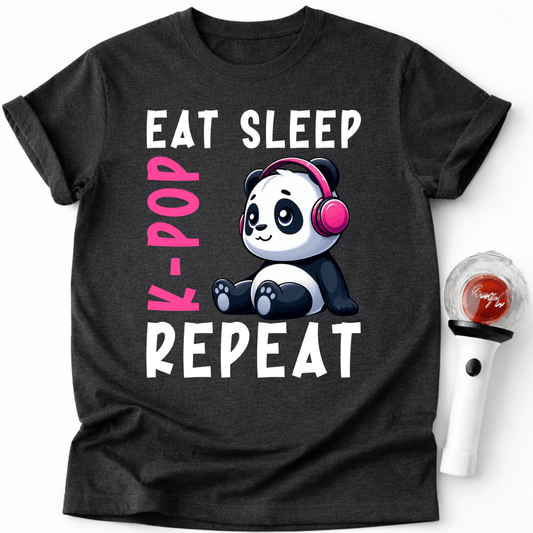 EAT SLEEP K-POP PANDA T-SHIRT
