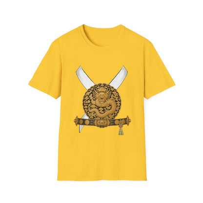 Samurai Crest T-Shirt — Traditional Katana & Dragon Shield Tee