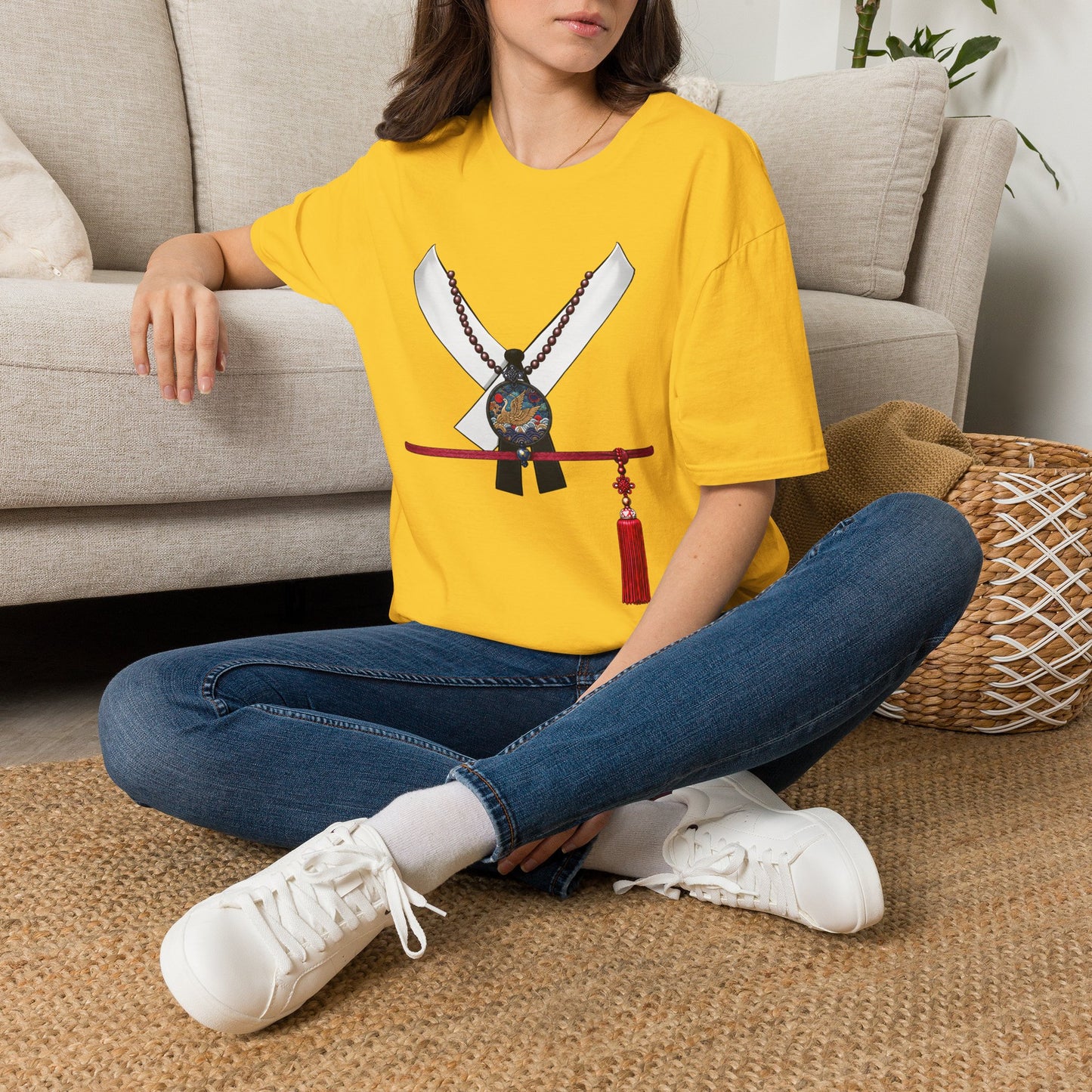 Samurai Sword & Katana Pendant T-Shirt — Japanese Warrior Graphic Tee