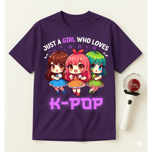 JUST A GIRL WHO LOVES K-POP T-SHIRT