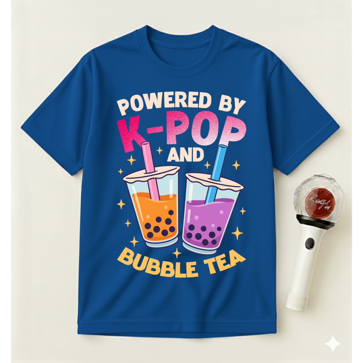 POWERED BY K-POP AND BUBBLE TEA T-SHIRT
