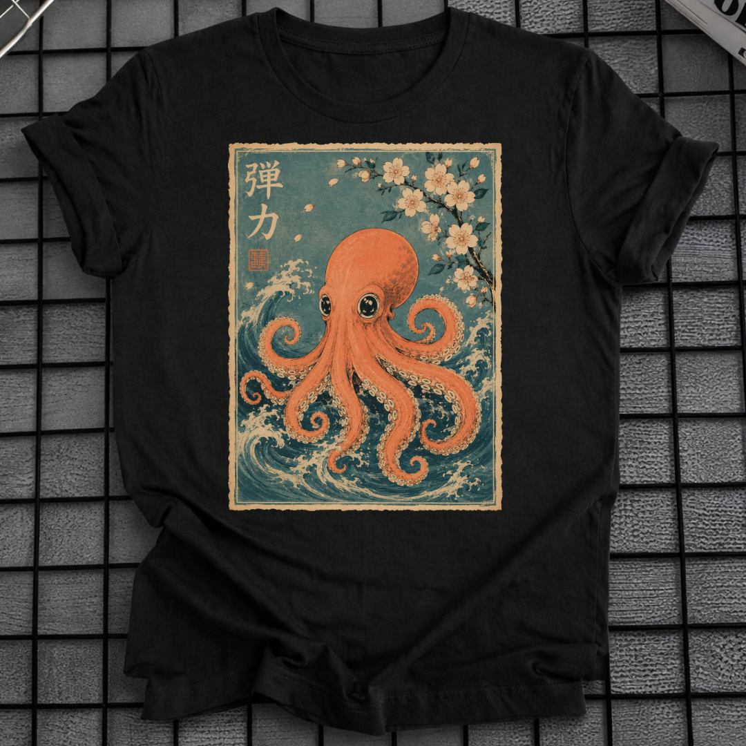 JAPANESE CHERRY BLOSSOM OCTOPUS T-SHIRT