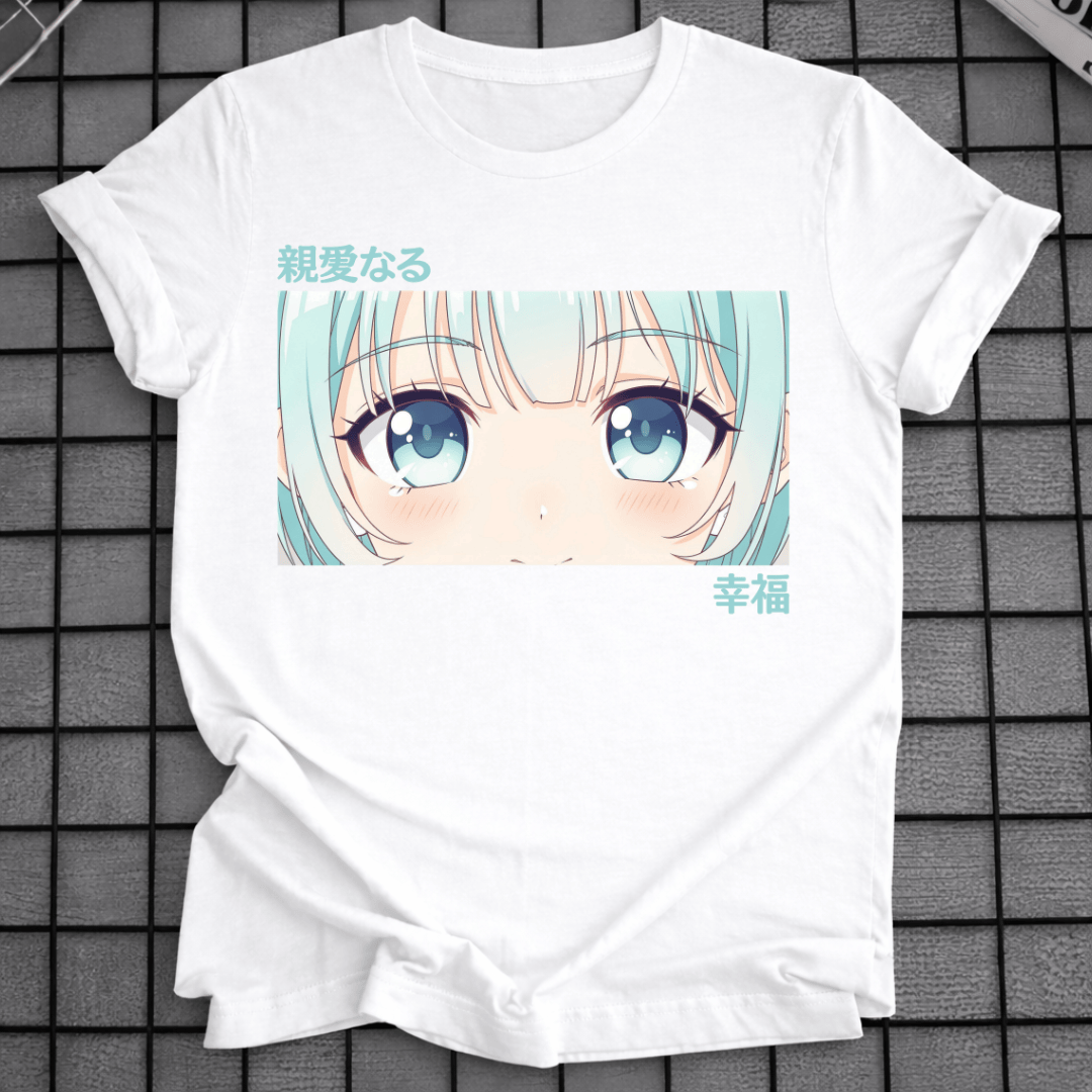 PASTELLBLAUES ANIME AUGEN T-SHIRT