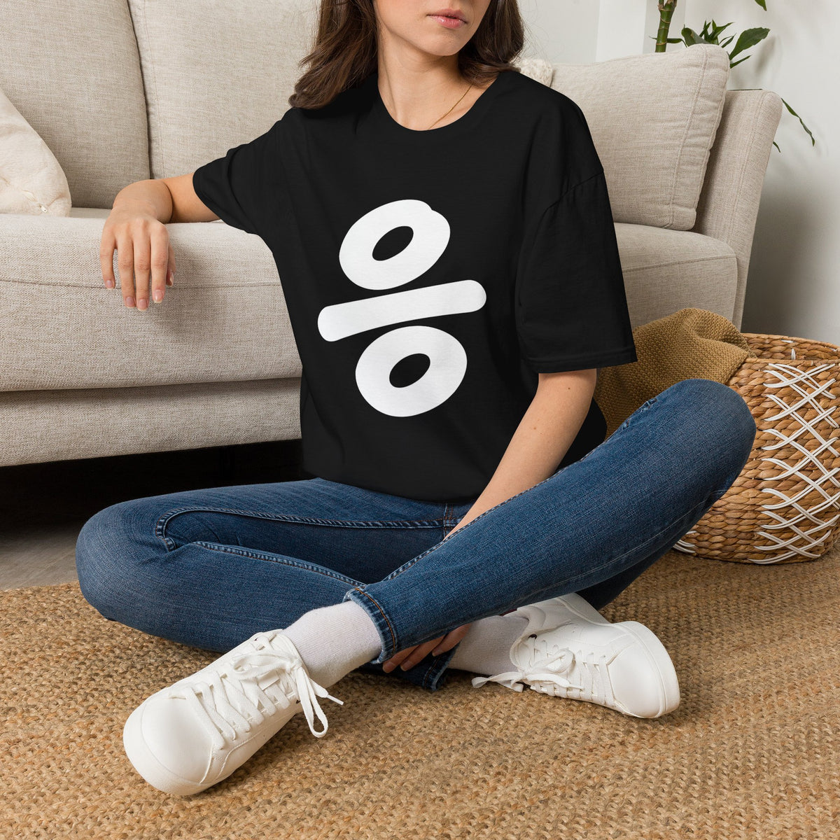 Percent Symbol Graphic T‑Shirt — Minimal Symbol Tee