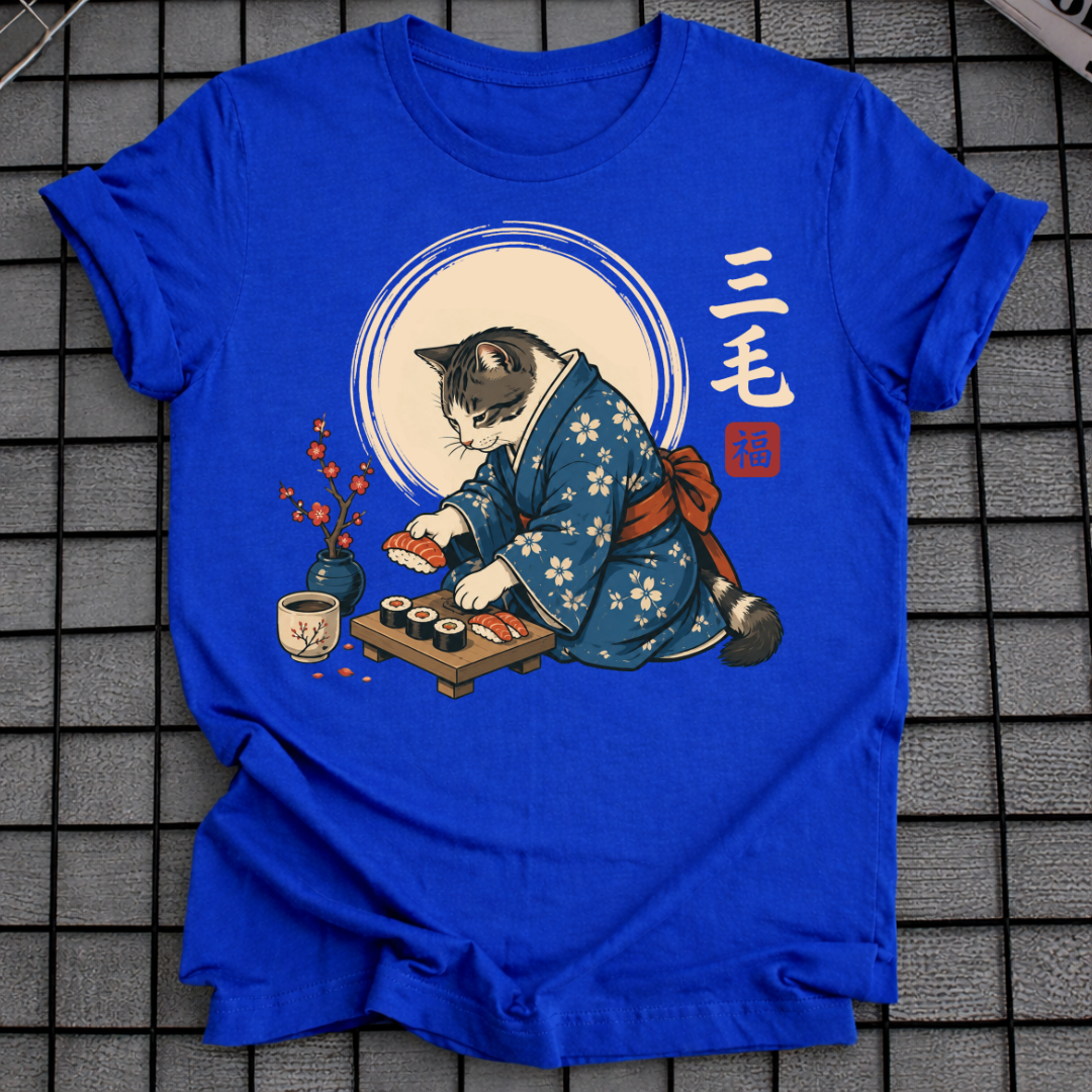 KATZE IM KIMONO SUSHI T-SHIRT