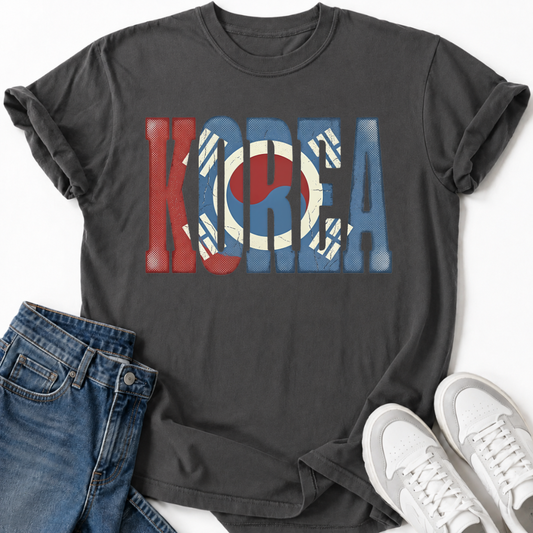 RETRO KOREAN FLAG T-SHIRT