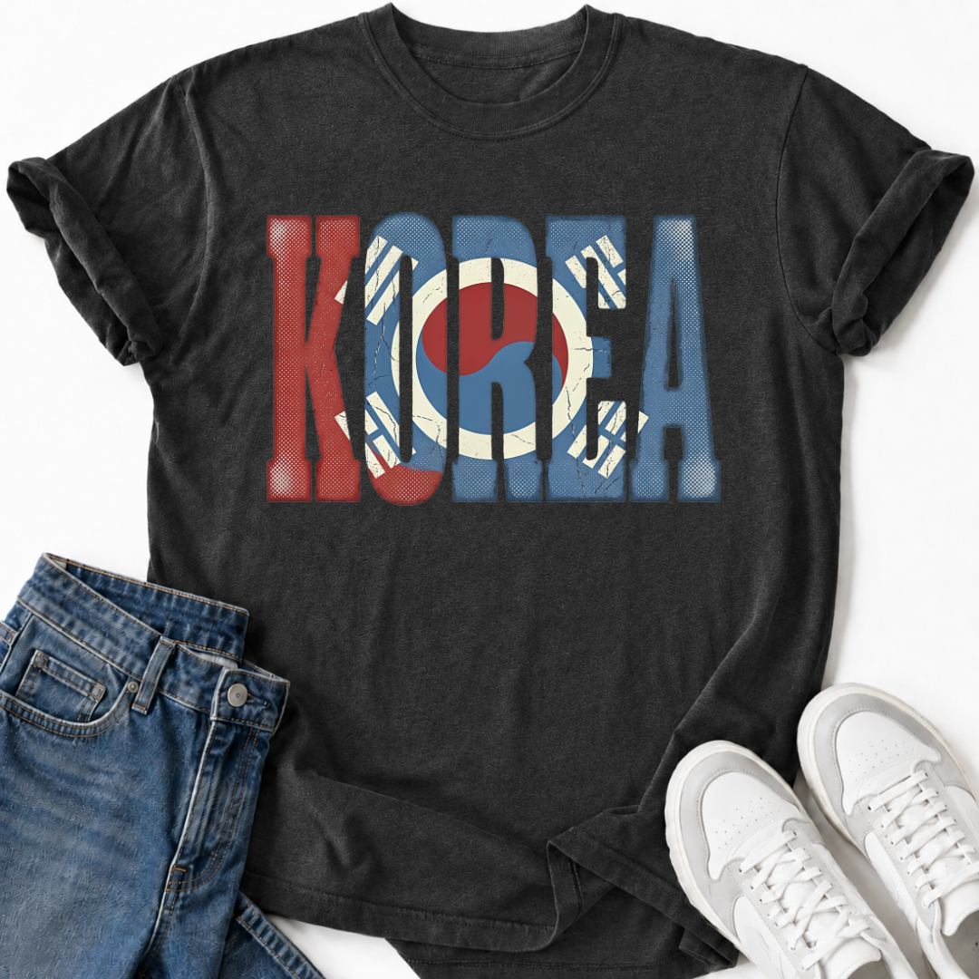 RETRO KOREAN FLAG T-SHIRT