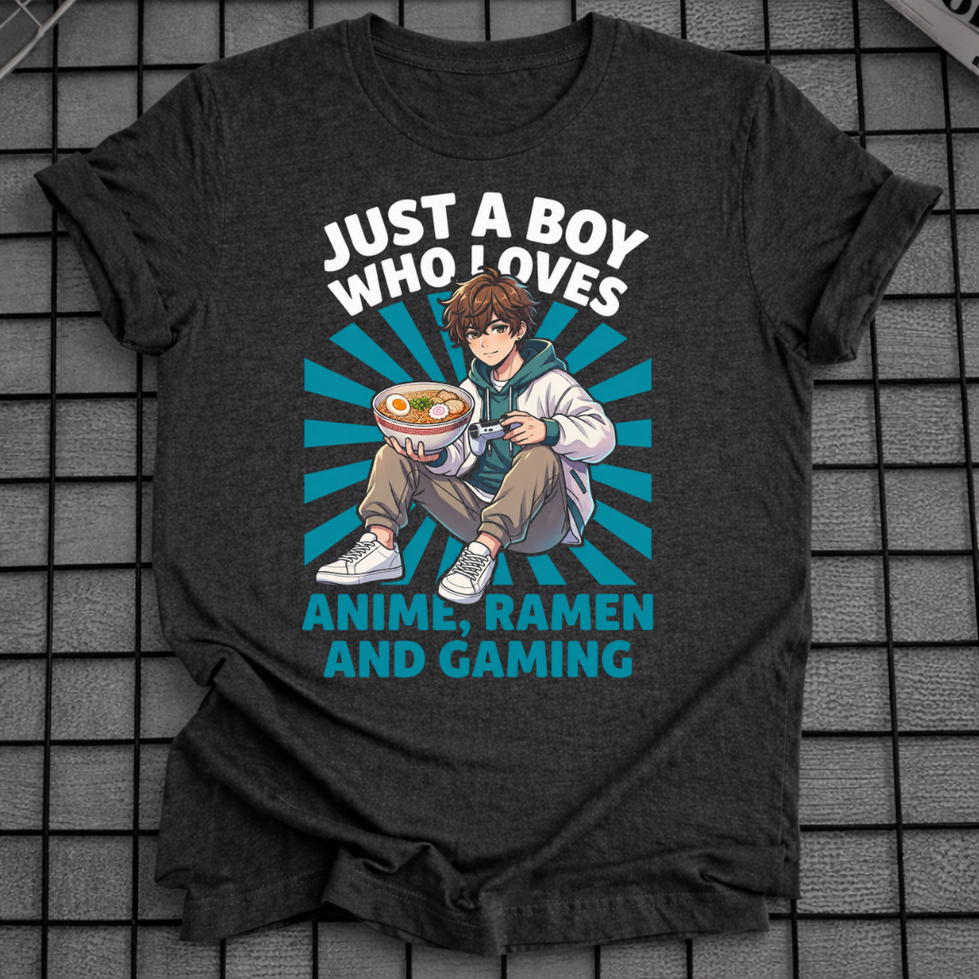 JUNGE, DER ANIME RAMEN GAMING LIEBT T-SHIRT