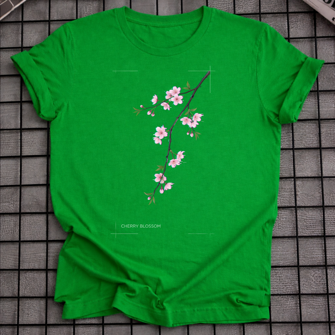 JAPANISCHES T-SHIRT MIT BLUMENAST-MOTIV