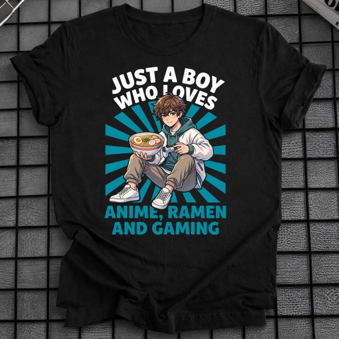 JUNGE, DER ANIME RAMEN GAMING LIEBT T-SHIRT