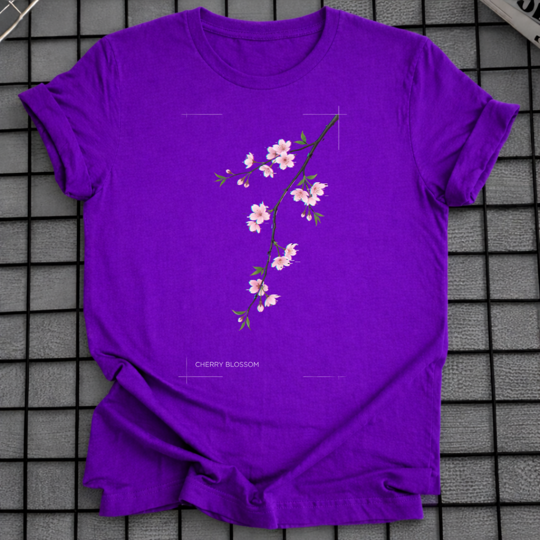 JAPANISCHES T-SHIRT MIT BLUMENAST-MOTIV