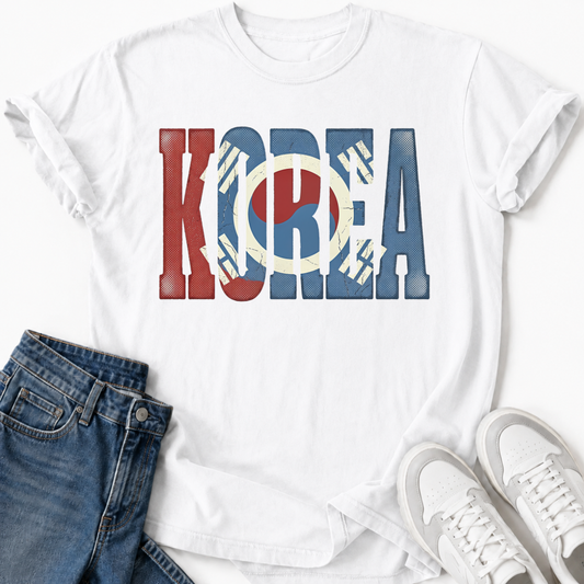 RETRO KOREAN FLAG T-SHIRT