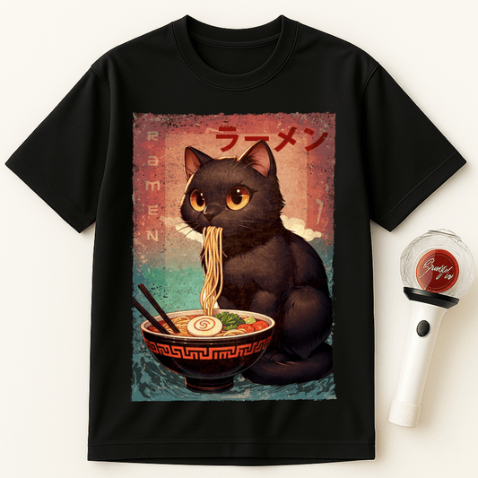 CAT EATING RAMEN UNISEX T-SHIRT