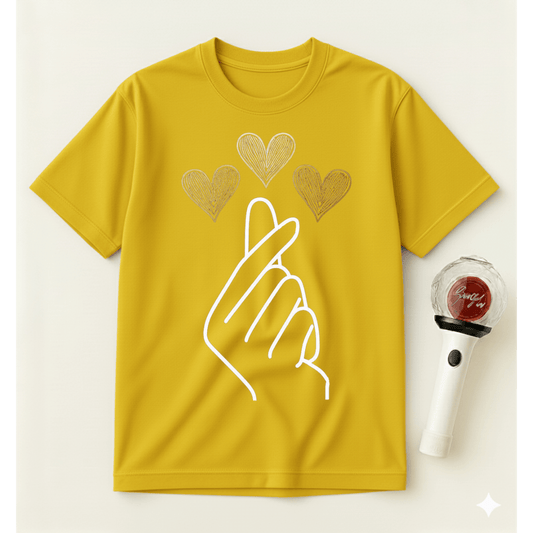 K-POP GOLD HEART T-SHIRT