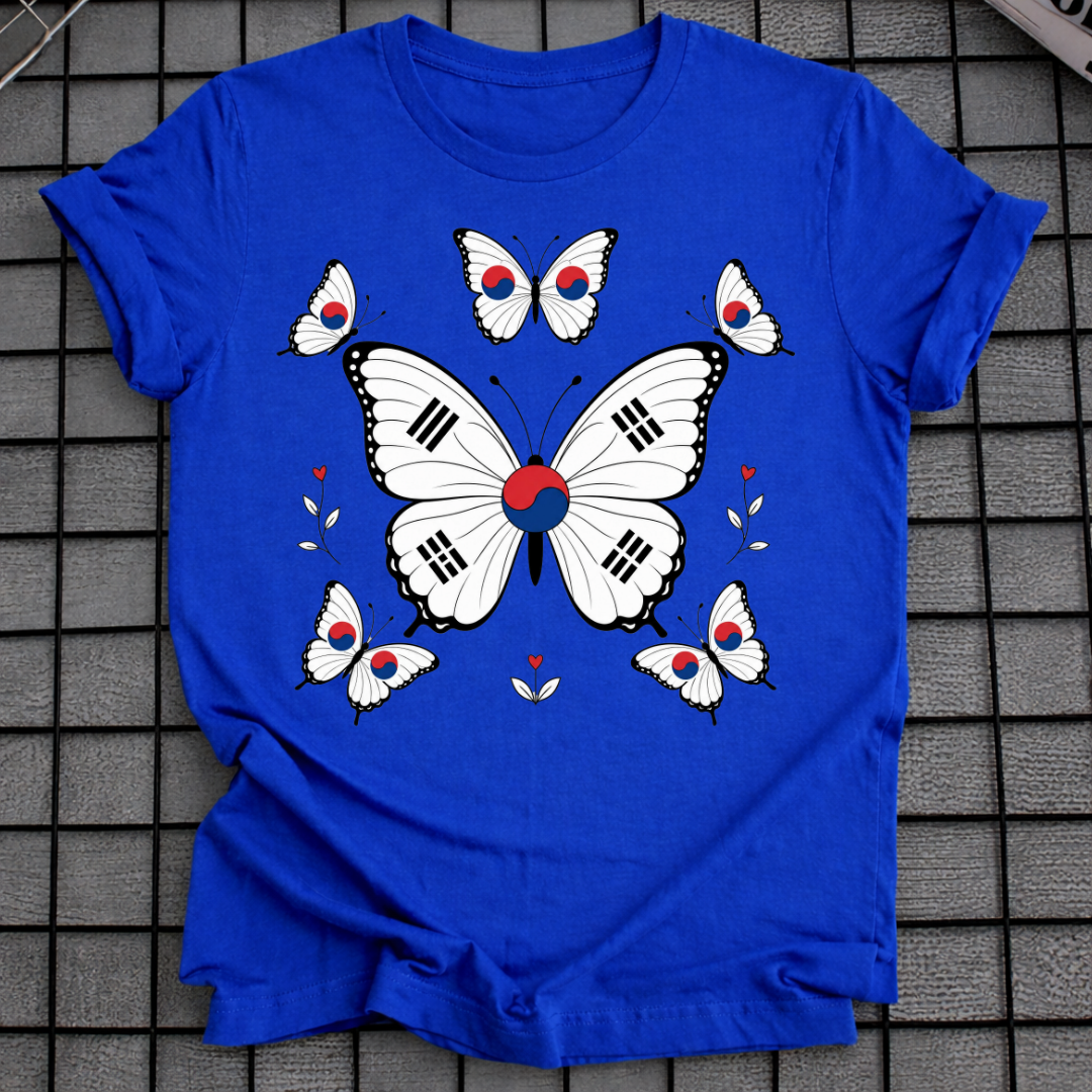 BUTTERFLY KOREAN FLAG T-SHIRT