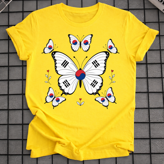 BUTTERFLY KOREAN FLAG T-SHIRT