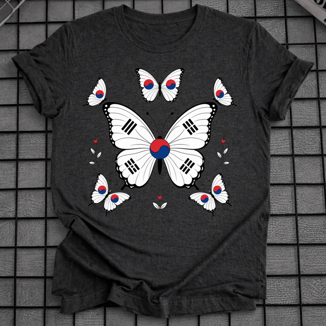 BUTTERFLY KOREAN FLAG T-SHIRT