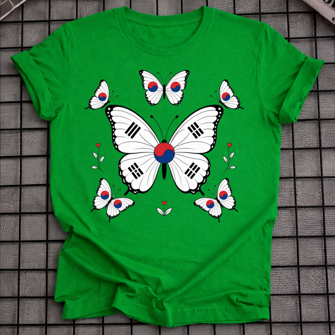 BUTTERFLY KOREAN FLAG T-SHIRT