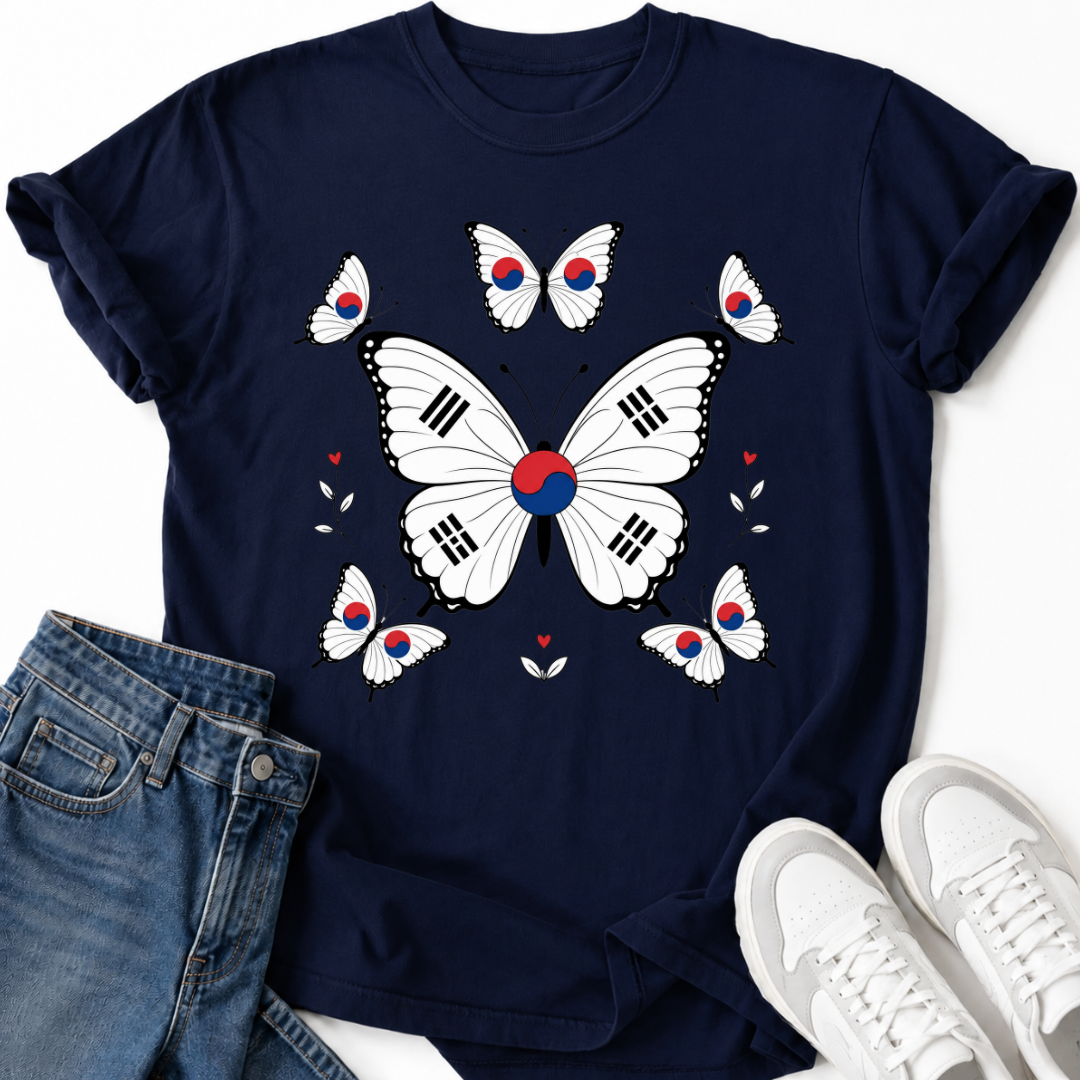 BUTTERFLY KOREAN FLAG T-SHIRT