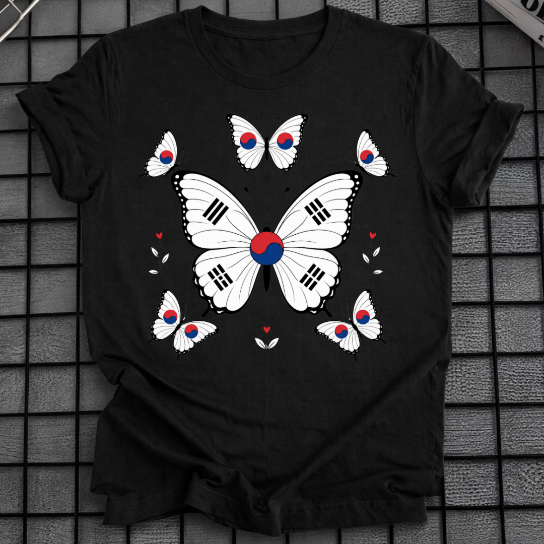 BUTTERFLY KOREAN FLAG T-SHIRT