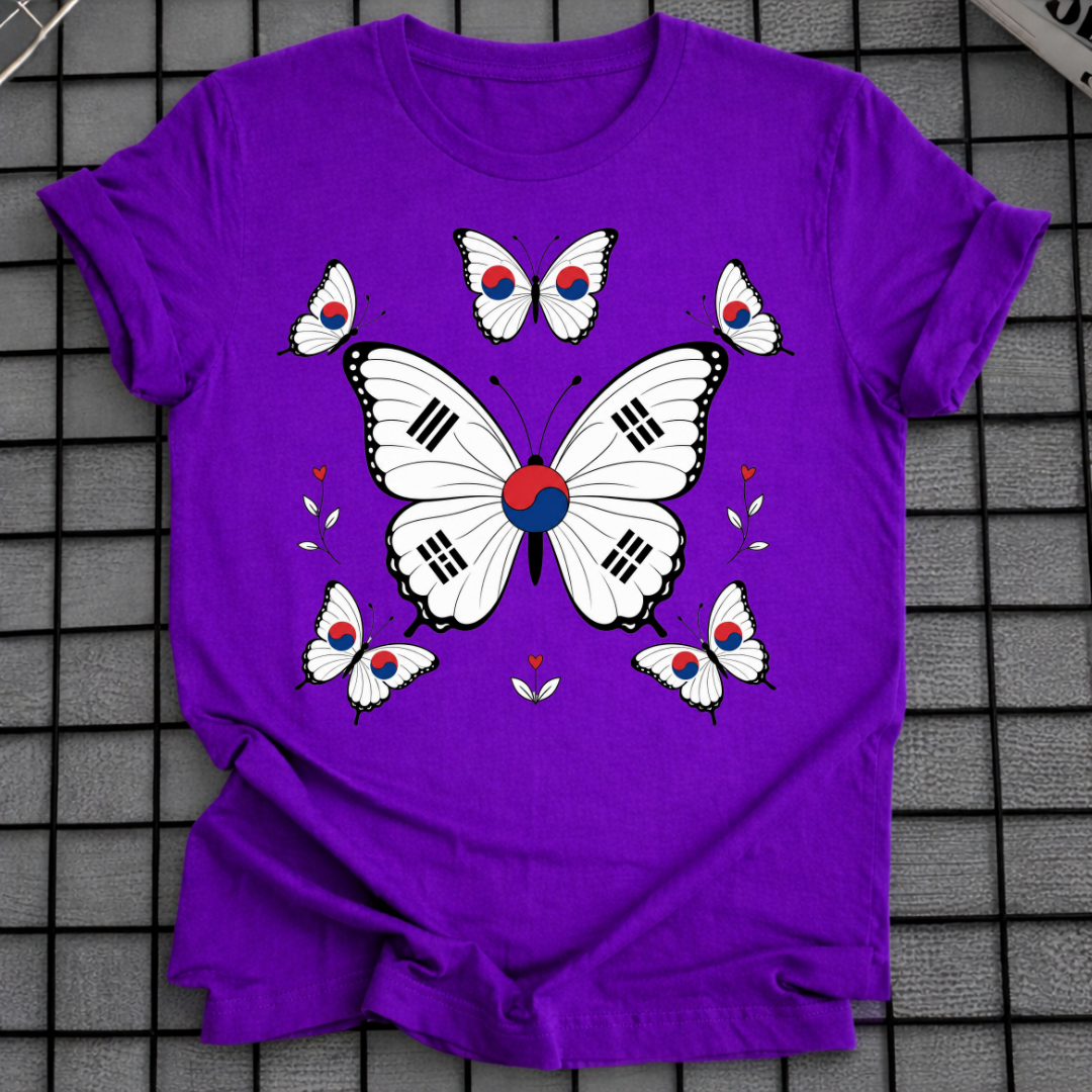 BUTTERFLY KOREAN FLAG T-SHIRT