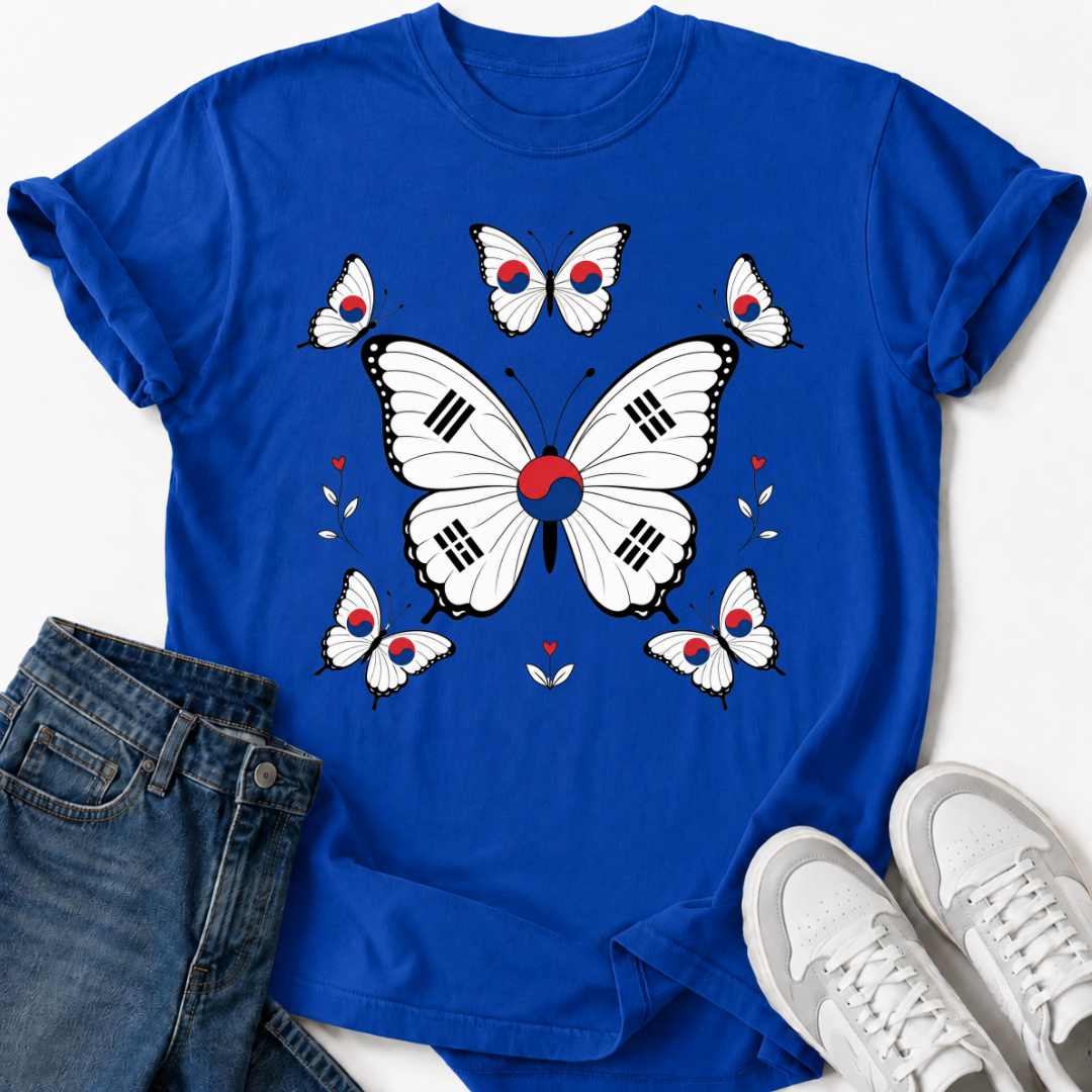 BUTTERFLY KOREAN FLAG T-SHIRT