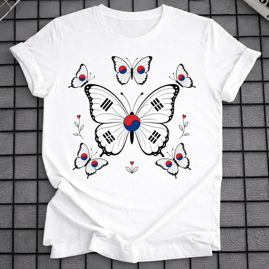 BUTTERFLY KOREAN FLAG T-SHIRT