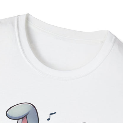 Cute Bunny Music Unisex Softstyle T-Shirt - Perfect Gift for Music Lovers