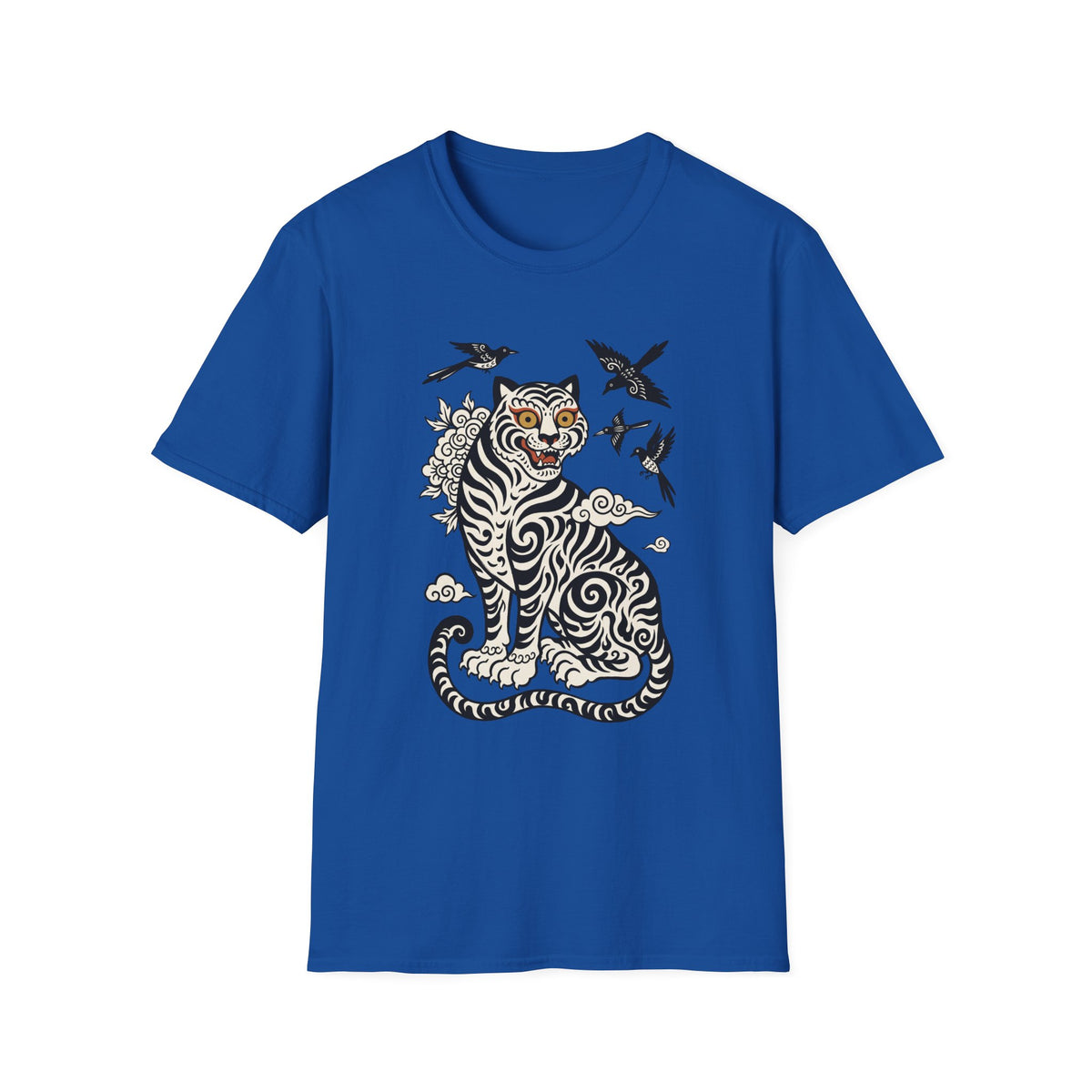 Tiger & Crows Graphic T-Shirt — Bold Japanese-Inspired Tattoo Style