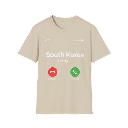 South Korea Calling T-Shirt — Travel-Inspired Phone Screen Graphic Tee