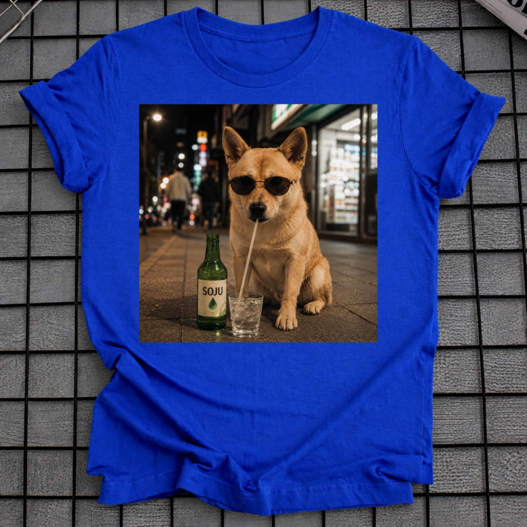 SHIBA INU DRINKING SOJU T-SHIRT