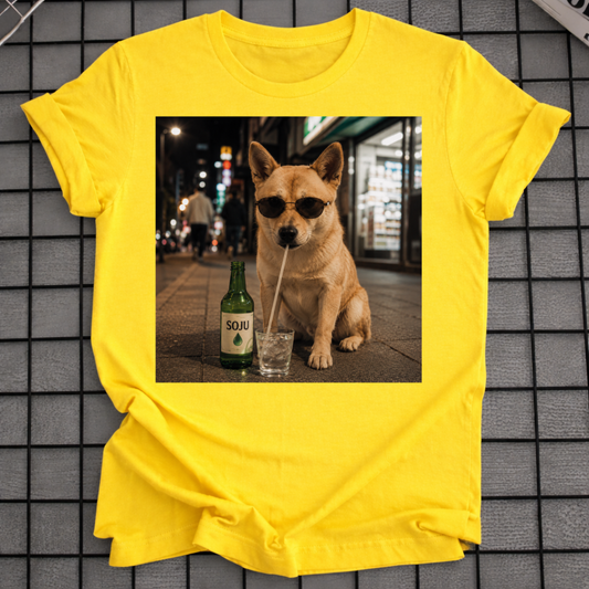 SHIBA INU DRINKING SOJU T-SHIRT