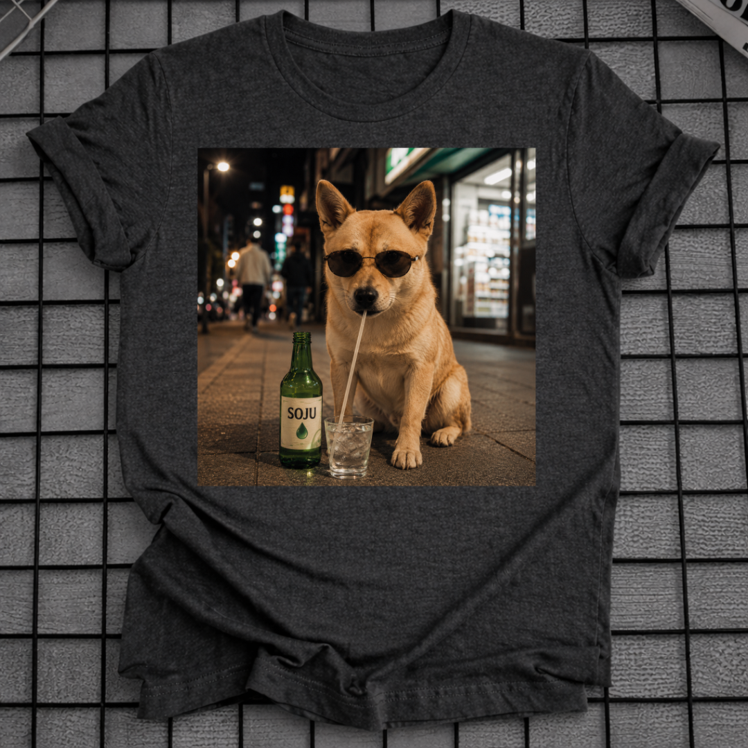 SHIBA INU DRINKING SOJU T-SHIRT