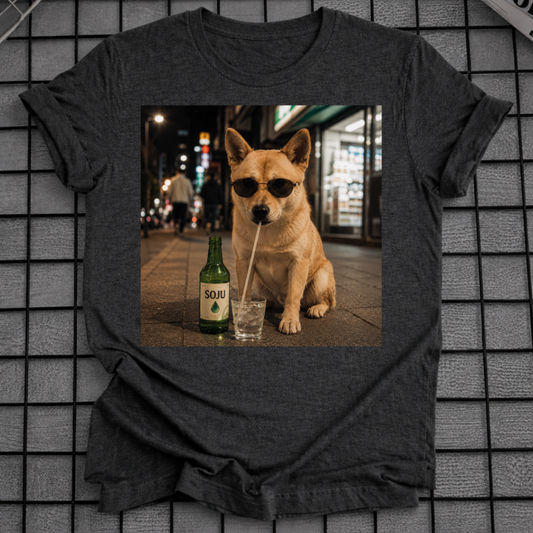 SHIBA INU DRINKING SOJU T-SHIRT
