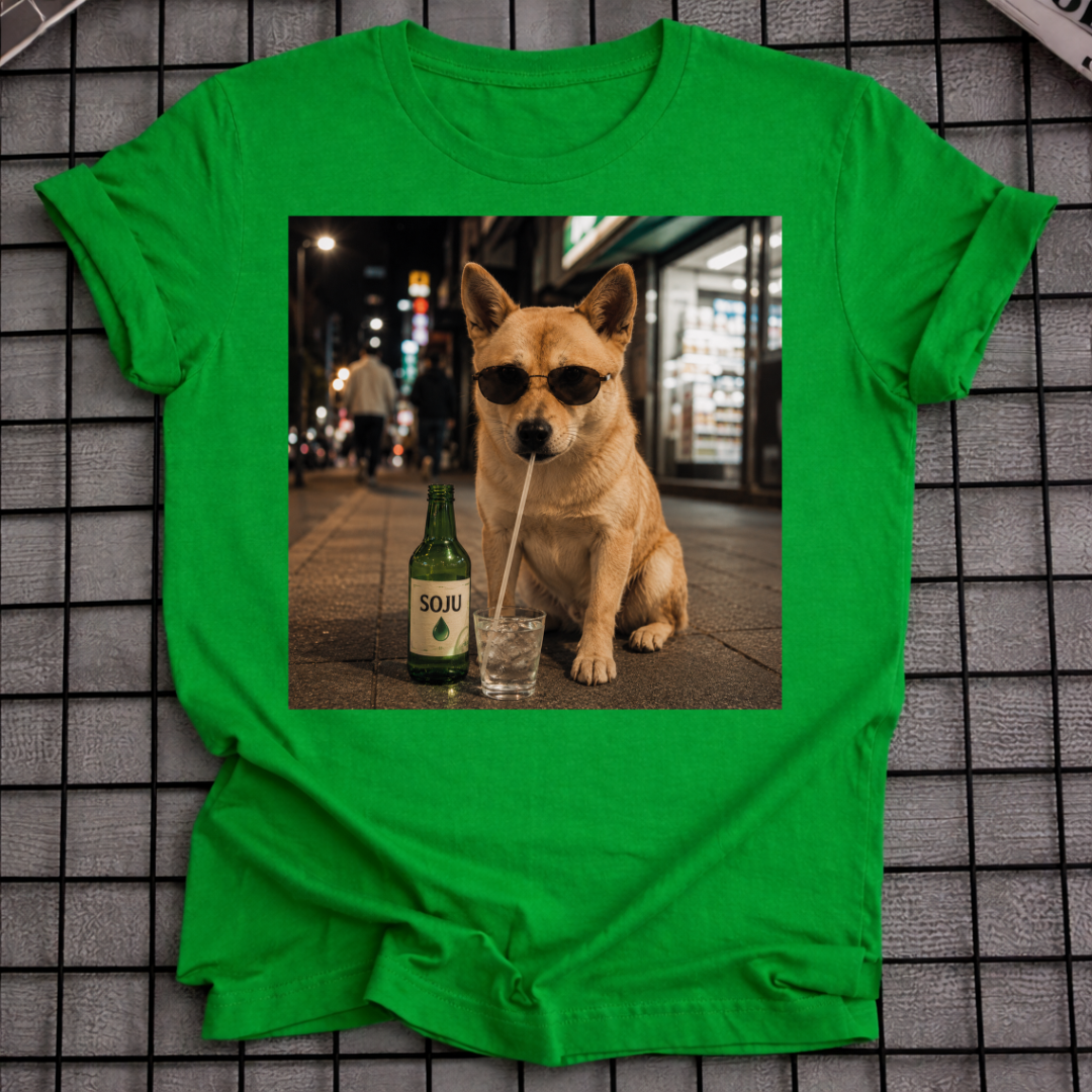 SHIBA INU DRINKING SOJU T-SHIRT