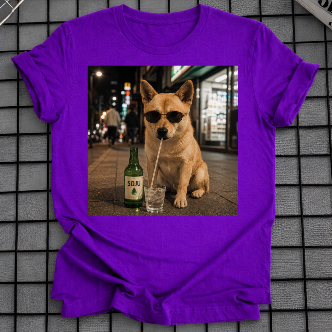 SHIBA INU DRINKING SOJU T-SHIRT