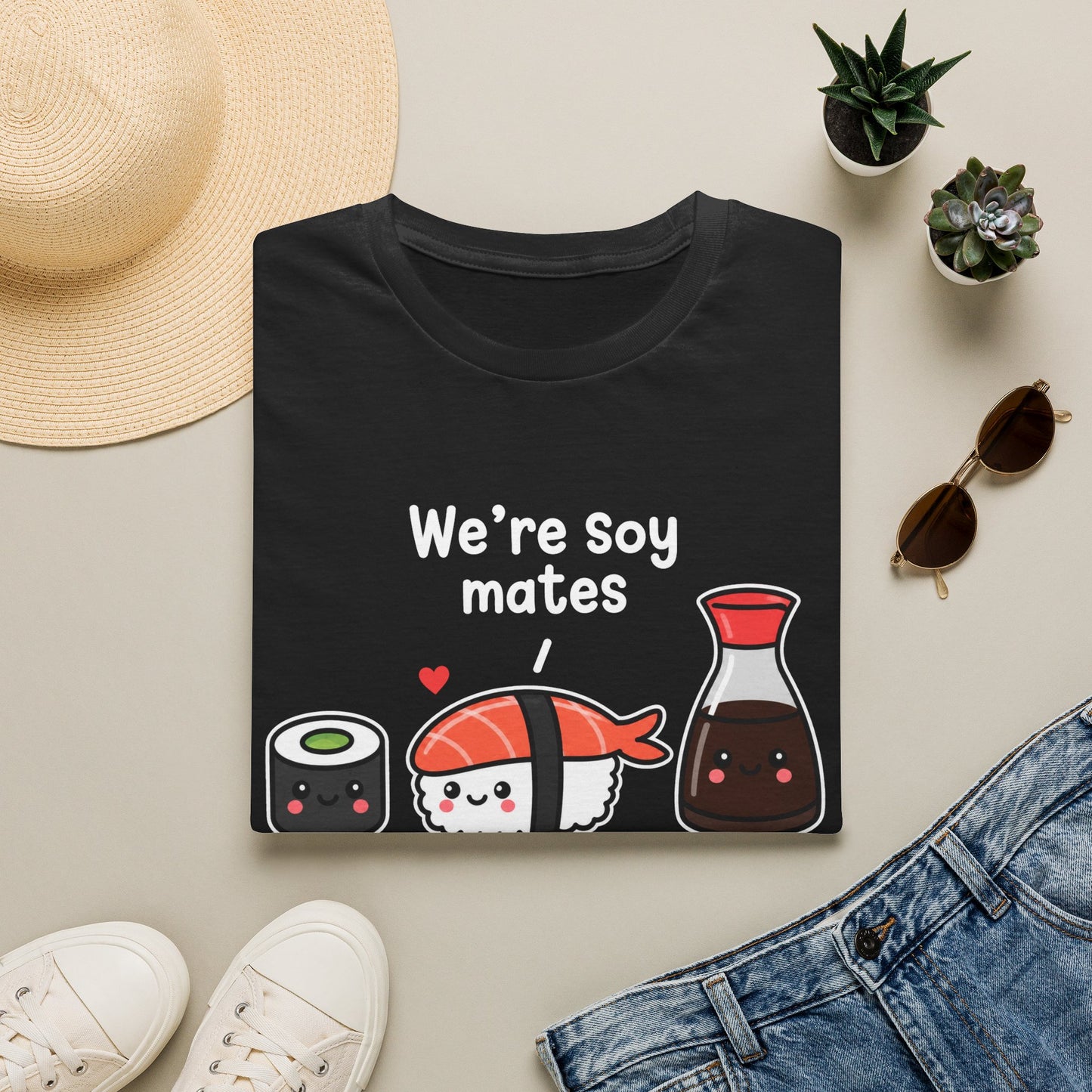 We're Soy Mates T-Shirt — Cute Kawaii Sushi & Soy Sauce Graphic
