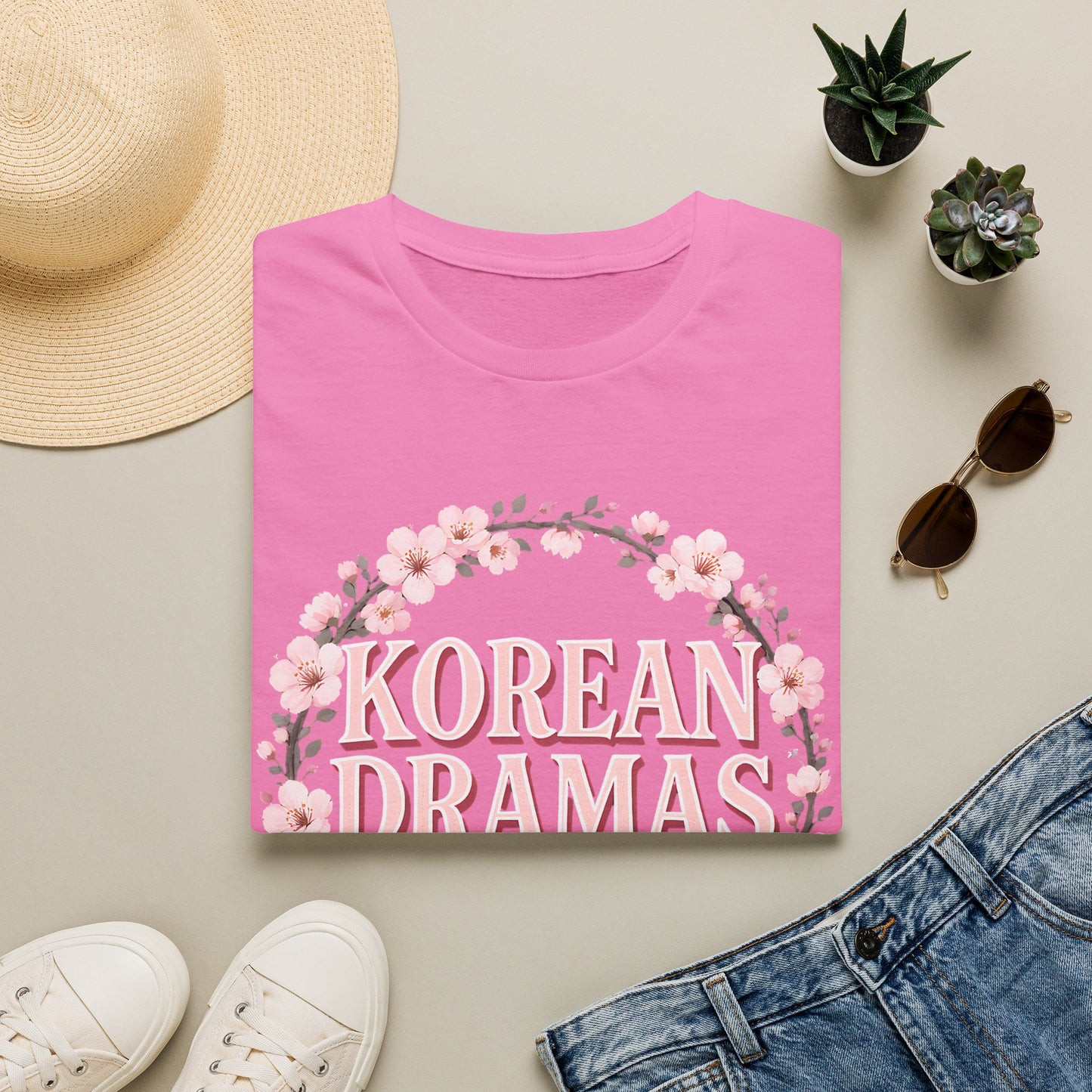 Korean Dramas Are My Therapy T-Shirt — K-Drama Fan Floral Tee