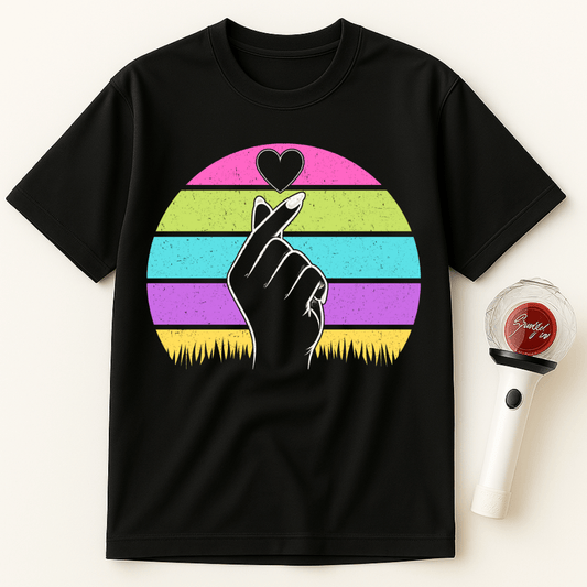 COLORFUL FINGER HEART UNISEX T-SHIRT