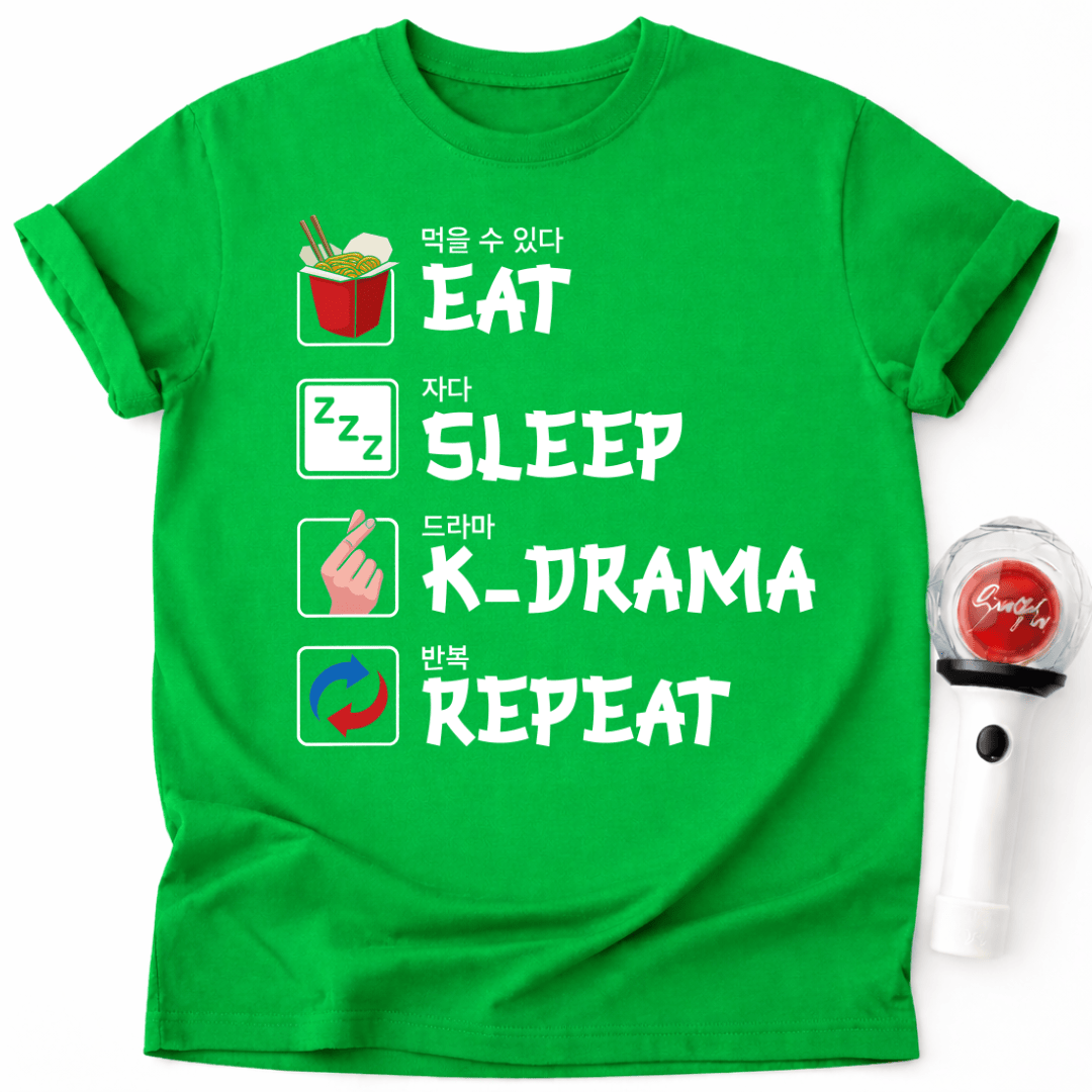 ESSEN SCHLAFEN K-DRAMA WIEDERHOLEN T-SHIRT