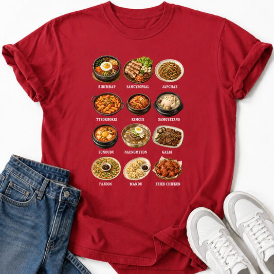 KOREAN FOOD CHART T-SHIRT