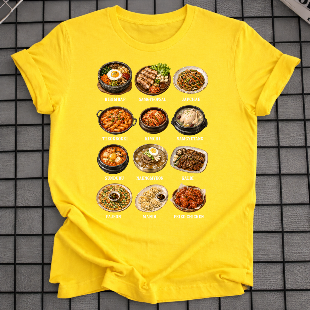 KOREAN FOOD CHART T-SHIRT