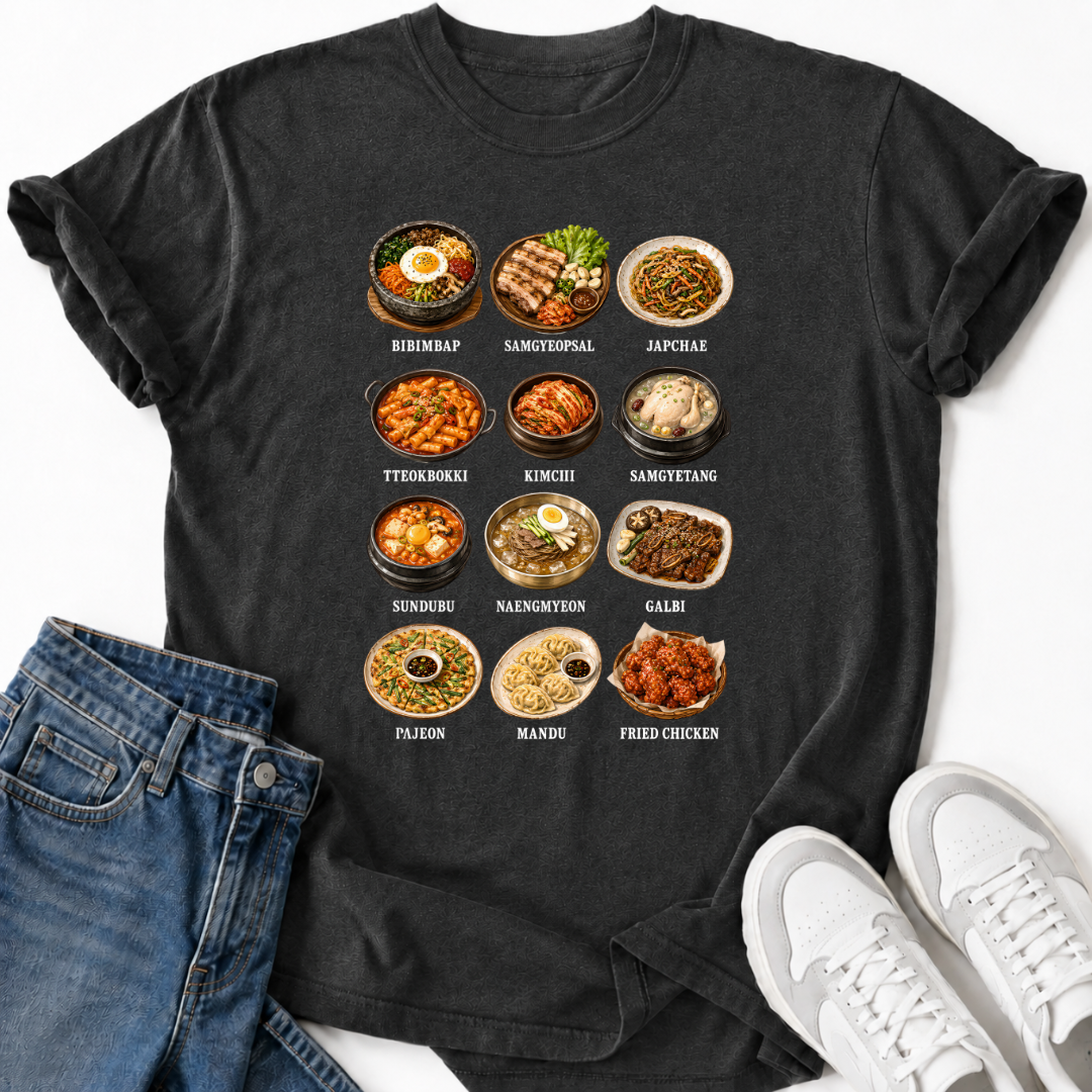 KOREAN FOOD CHART T-SHIRT