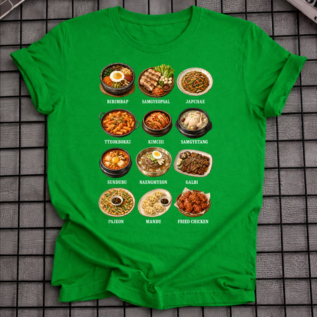 KOREAN FOOD CHART T-SHIRT