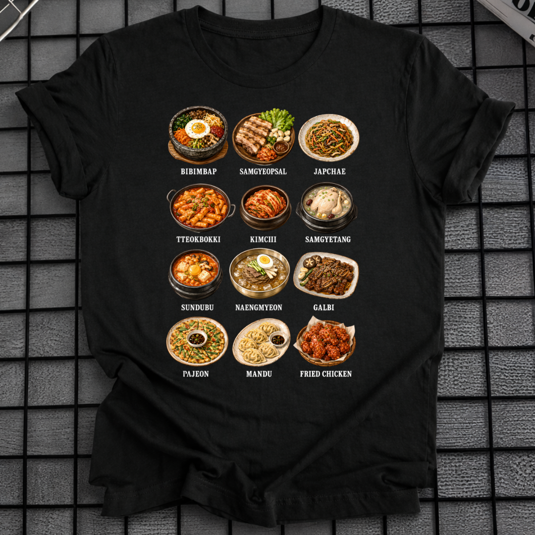 KOREAN FOOD CHART T-SHIRT