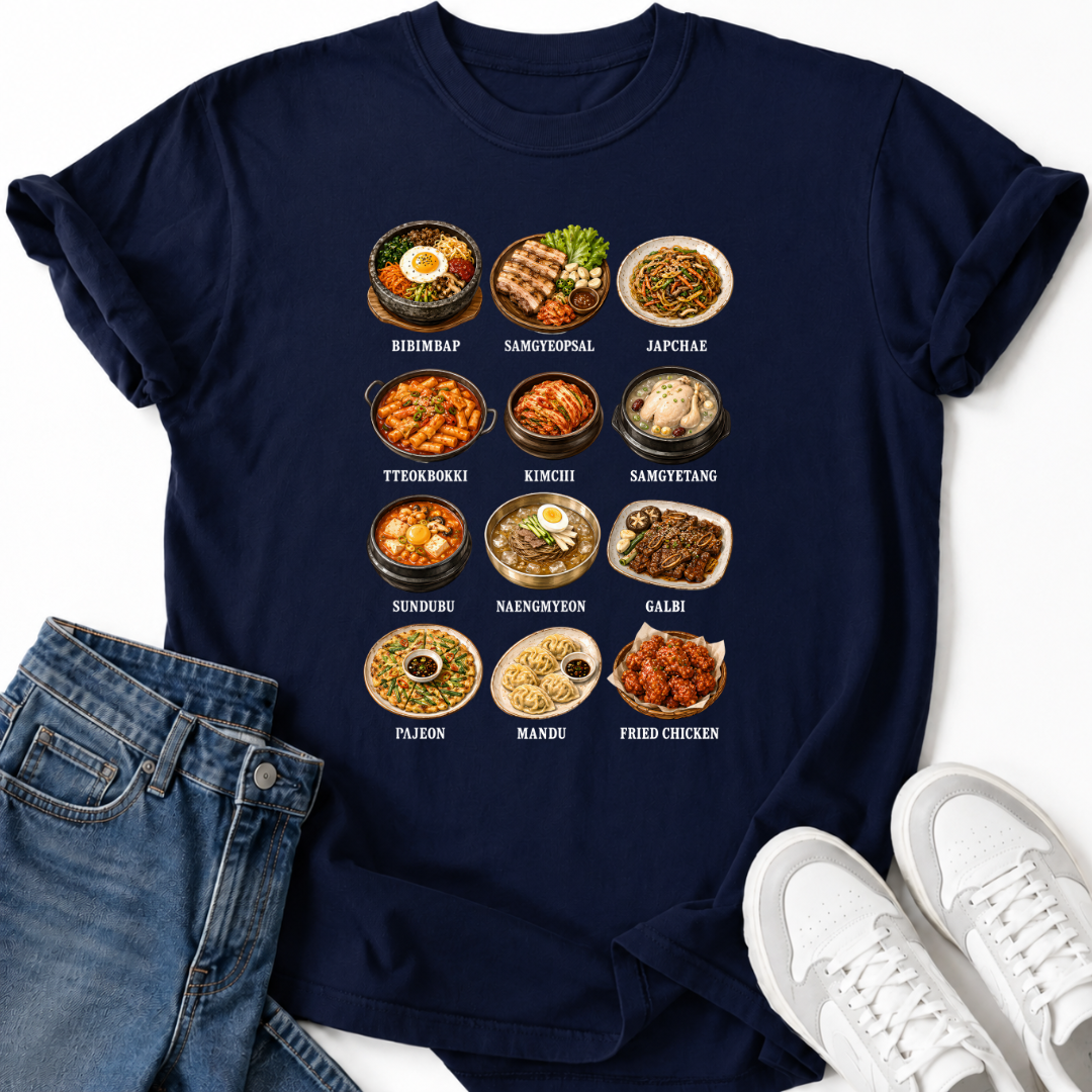 KOREAN FOOD CHART T-SHIRT