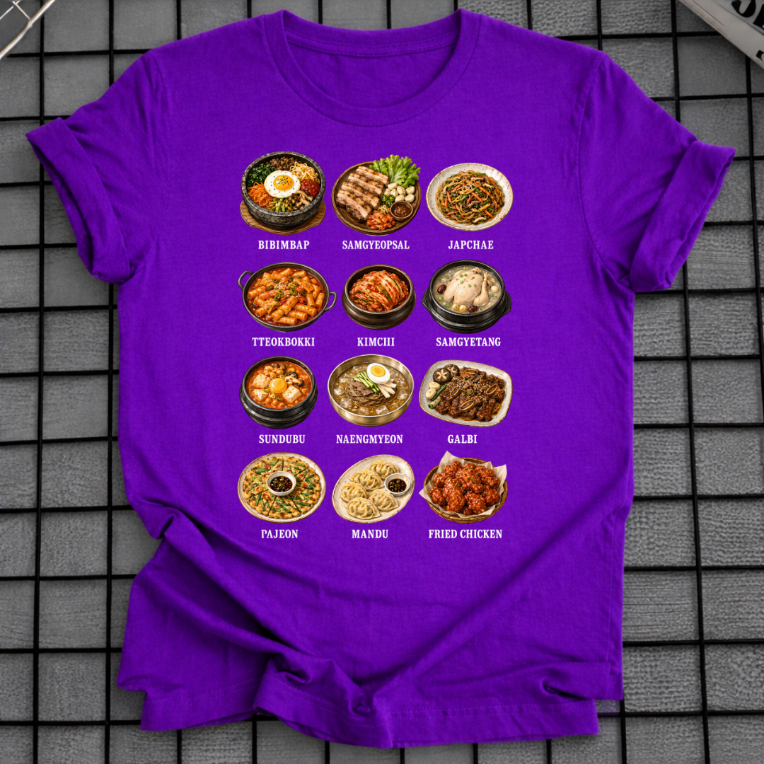 KOREAN FOOD CHART T-SHIRT
