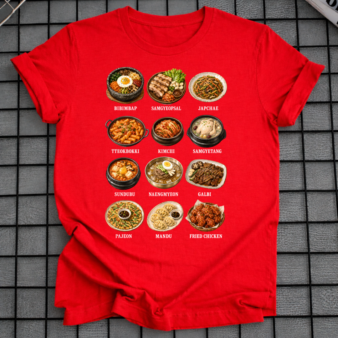 KOREAN FOOD CHART T-SHIRT