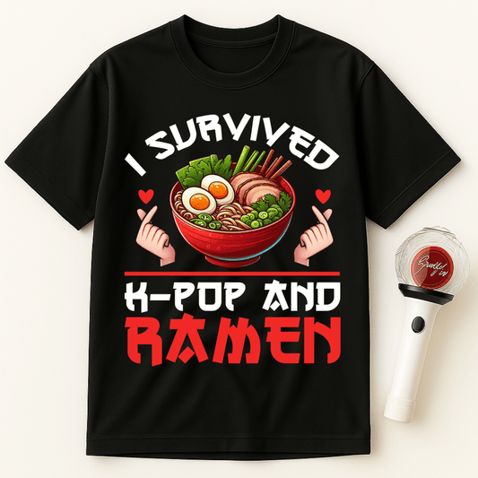 I SURVIVED K-POP AND RAMEN UNISEX T-SHIRT