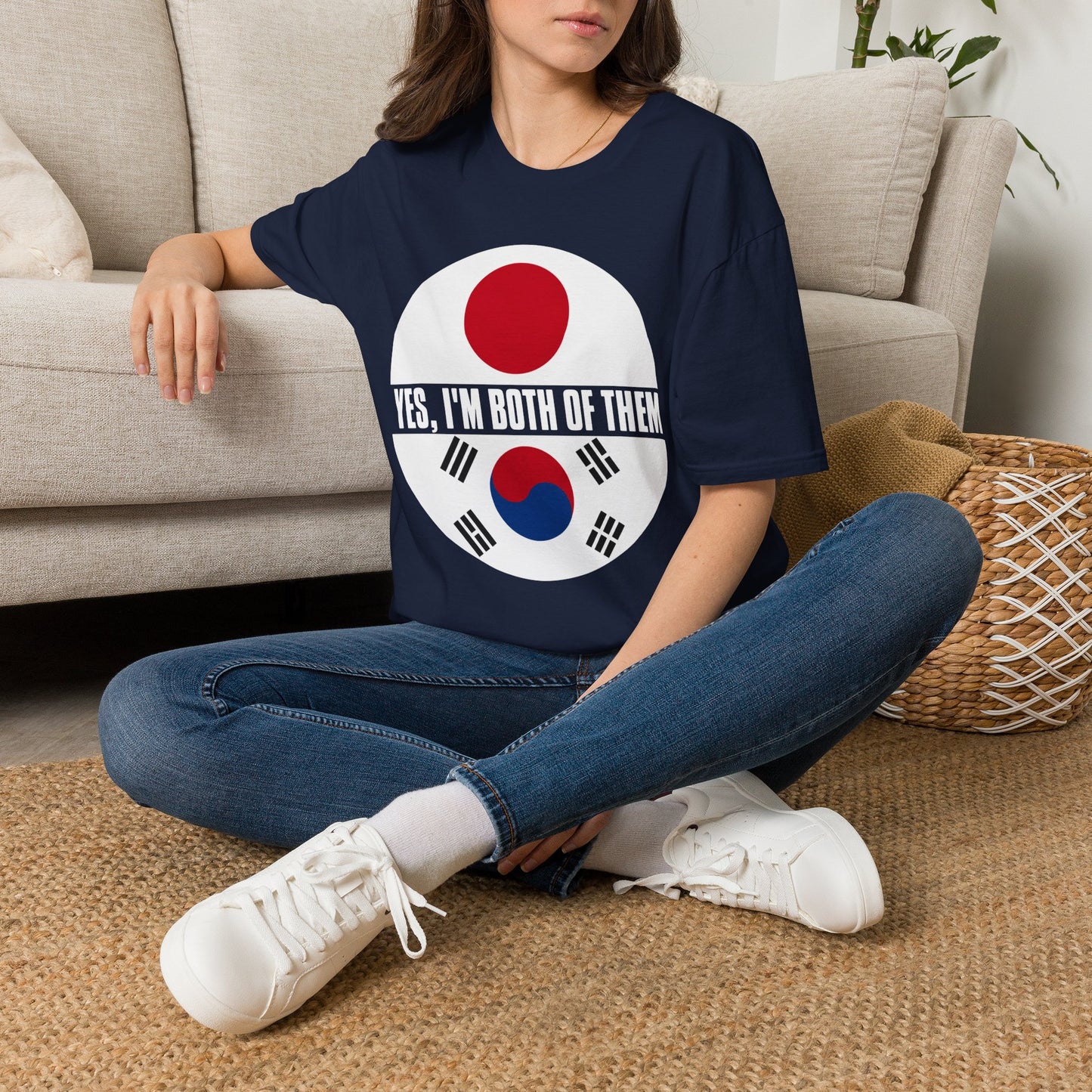 T-Shirt — "Yes, I'm Both of Them" Japan & Korea Flag Pride Tee